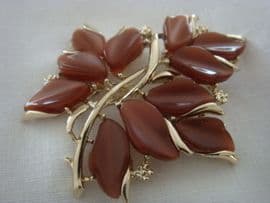 Vintage American Brooch - Lucite Leaves Pin signed 'Coro' (Sold)