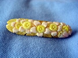 Vintage Art Deco Carved Bone Flower Brooch - 1930's (SOLD)