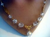 Vintage Austrian Crystal Necklace with Drop Detail