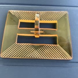 Vintage Bakelite Buckle - 1930s - 1940s - Art Deco - Apple-juice Yellow
