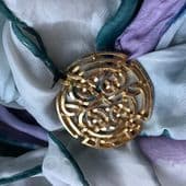 Vintage Celtic Style Scarf Clip in Gold Plated Metal
