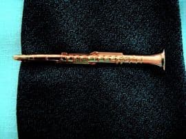 Vintage Clarinet Tie Clip - Signed Stratton Sold
