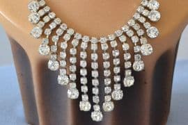 Vintage Cocktail Necklace - 1940s to 1950s Diamante Jewellery (SOLD)