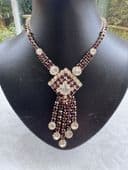 Vintage Cocktail Necklace - 1970s  Diamanté Jewellery