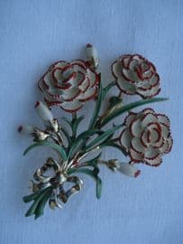 Vintage Exquisite Brooch 1960's Carnation Brooch signed Exquisite Large size,unusual colour (SOLD)