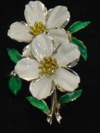 Vintage Exquisite Brooch - 1960's Cold Enamel Flower Brooch signed Exquisite (SOLD)