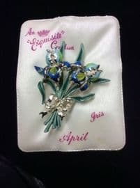 Vintage Exquisite Iris Brooch -1960's on Original Display Pad (SOLD)
