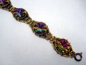 Vintage Gilt Bracelet with Watermelon Crystals (SOLD)