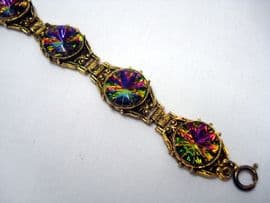 Vintage Gilt Bracelet with Watermelon Crystals (SOLD)
