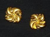 Vintage Gold Plated Clip on Earrings by Monet