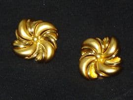 Vintage Gold Plated Clip on Earrings by Monet