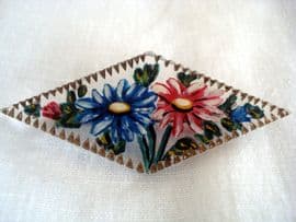 Vintage Hand Painted Flower Brooch - Lucite 1940's (SOLD)