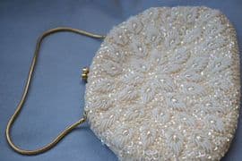 Vintage Handbag - 1950s to 1960s Beads, Sequins and Pearls with a leaf design (SOLD)