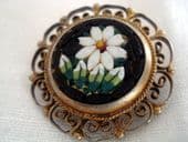 Vintage Italian Micromosaic Brooch with Filigree Work Mount (Sold)