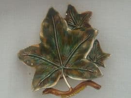Vintage Ivy Brooch Signed Exquisite - Colourway 3 Mid Green Brown (SOLD)
