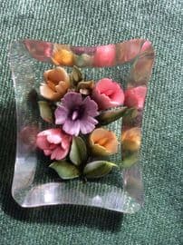 Vintage Lucite Brooch-1940s - Bunch of Flowers - Large Oblong Shape (sold)