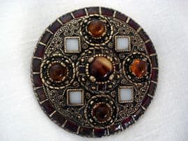 Vintage Miracle Brooch -Anglo Saxon Style Disc Brooch with Bronzetone finish (SOLD)
