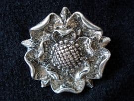 Vintage Miracle Brooch - Silvertone Tudor Rose Brooch by Miracle (SOLD) (1)