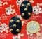 Vintage Navy Blue Enamel Oval Gold Plated Clip on Earrings by Monet