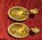 Vintage Navy Blue Enamel Oval Gold Plated Clip on Earrings by Monet