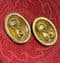 Vintage Navy Blue Enamel Oval Gold Plated Clip on Earrings by Monet
