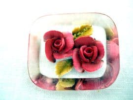Vintage Roses Brooch - 1950's Reverse Carved Lucite (SOLD)