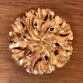 Vintage Scarf Clip or Scarf Ring - Gold plated metal stylised flower