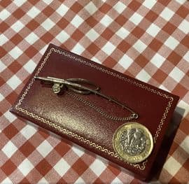 Vintage signed STRATTON Fishing Rod Tie Clasp or Clip