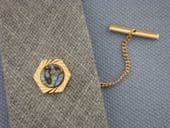 Vintage Tie Tack set with Abalone Shell - Gold Plated Tie Pin (SOLD)