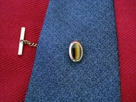 Vintage Tie Tack set with Real Tiger Eye Oval (SOLD)