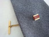 Vintage Tie Tack with Engine Engraving and Carnelian Panel (Sold)