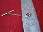 Vintage Tie Tack with Smokey Lucite Disc - 1970s (SOLD)