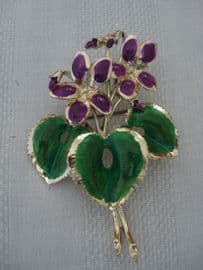 Violet Brooch signed Exquisite -1960's - mint and boxed and RARE design(SOLD)