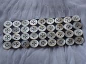 White Mother of Pearl Buttons circa 1900 - 1920 (SOLD)