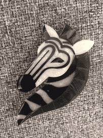 Zelda the Zany Zebra - Lmited edition Zebra Brooch by Erstwilder (SOLD)