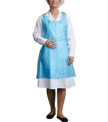 APRONS DISPOSABLE BLUE or WHITE POLYTHENE PLASTIC 26