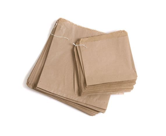 BROWN PAPER BAGS STRUNG KRAFT FOOD SANDWICH TAKEAWAY GROCERY BAG