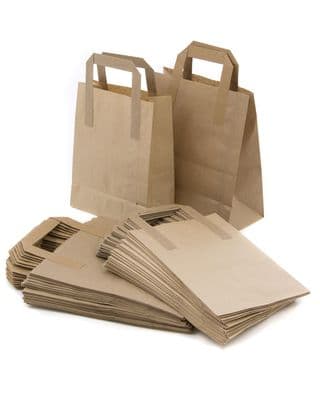 BROWN PAPER CARRIER BAGS SOS - TAKEAWAY BAGS