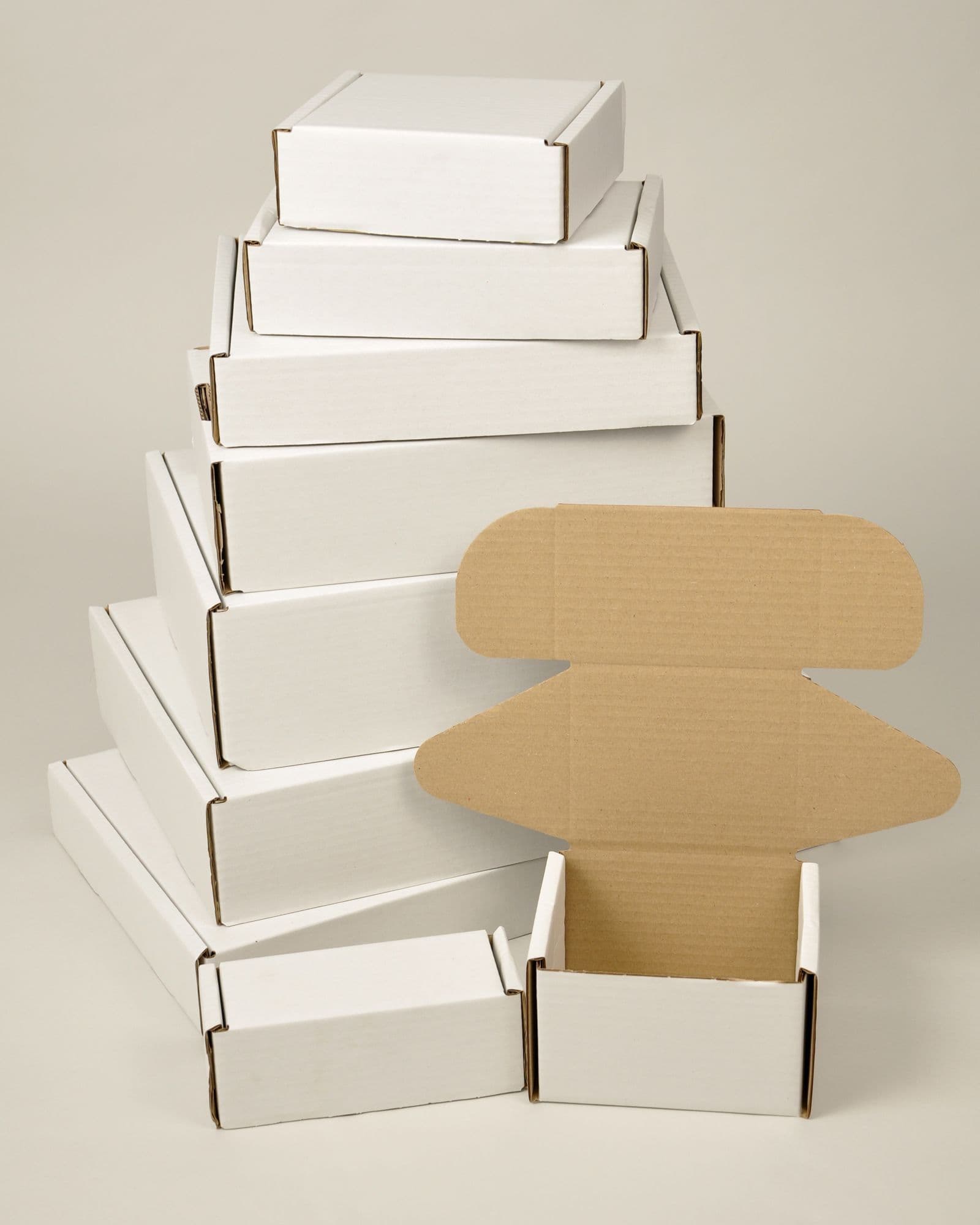 250 White Corrugated Mailer Boxes 10"x2"x2" - Shipping, Packing, Small Item Mailers