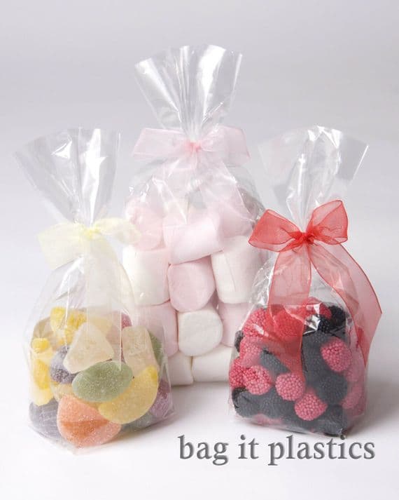 CELLOPHANE BLOCK BOTTOM SWEET BAGS - NO CARD