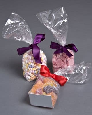 CELLOPHANE BLOCK BOTTOM SWEET BAGS  - WITH CARD BASE