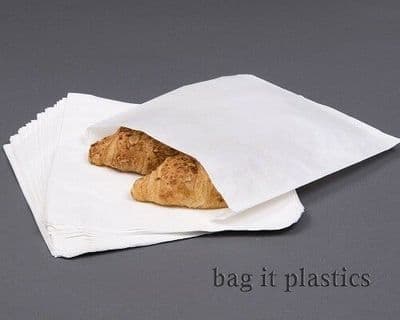 GREASEPROOF PAPER BAGS WHITE SANDWICH BAG TAKEAWAY SUITABLE FOR FOOD USE