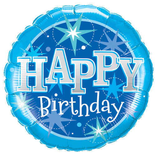 18" Blue Birthday Sparkle Foil Balloon