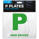 Green New Driver P Plates With Fully Magnetic Backing