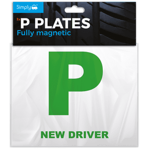 Green New Driver P Plates With Fully Magnetic Backing