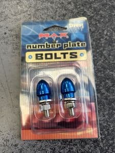 Max Power Blue Bullet Number Plate Bolts
