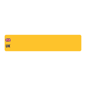 Rear Car Number/Registration Plate With UK Badge