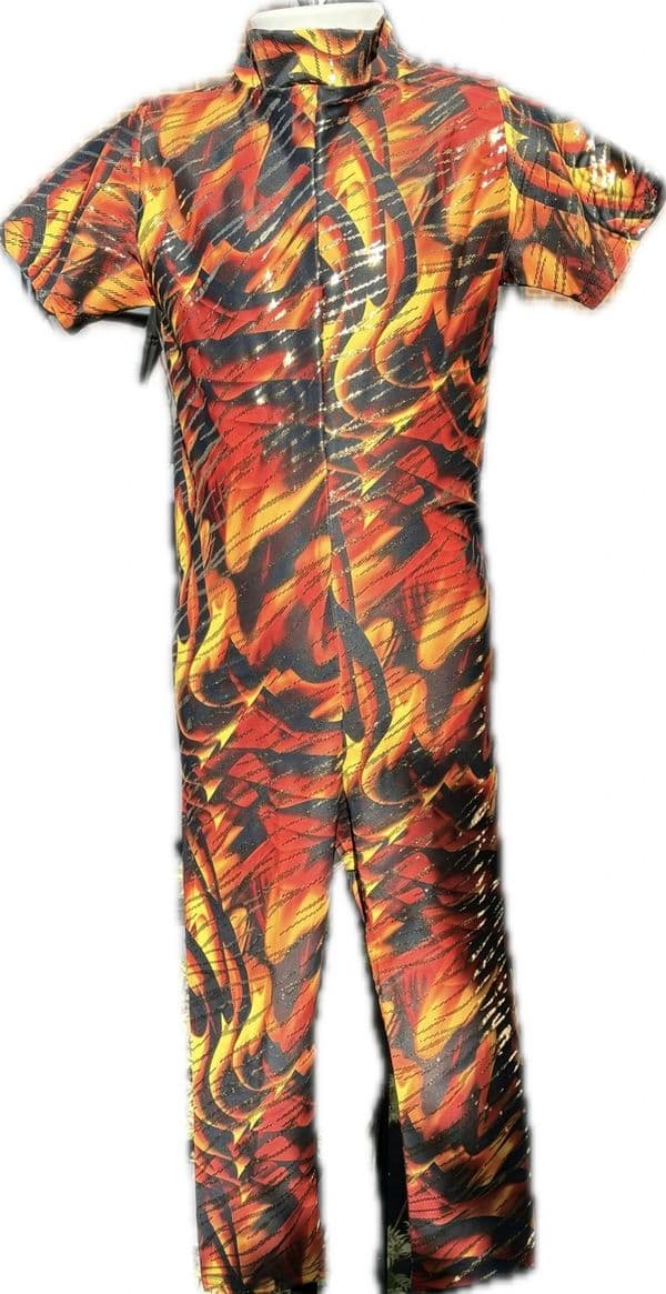 Catsuit Black, orange, yellow and gold size 1a