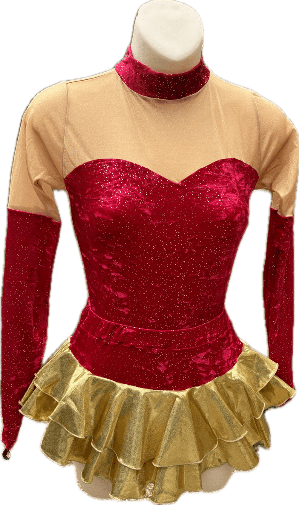 Crushed velvet leotard and skirt separates