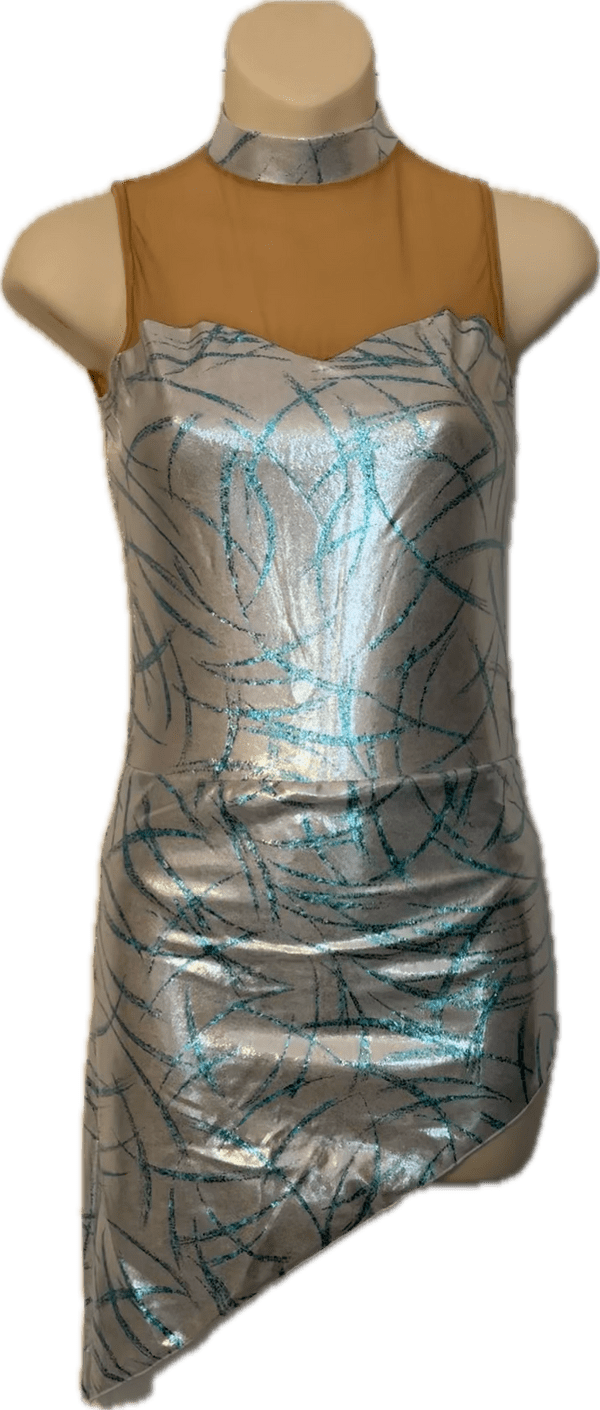 Silver and blue dress